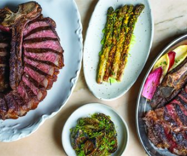 30-day dry-aged ribeye and Porterhouse with sides by Curtis Stone from Gwen, Los Angeles, CA